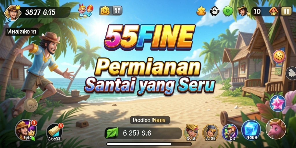 Tampilan gameplay seru dalam 55FIVE dengan grafis menarik.