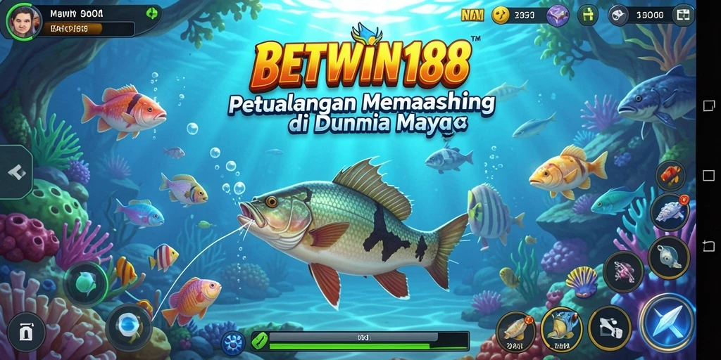 Screenshot BETWIN188 menunjukkan aksi memancing yang seru dan pemandangan bawah laut yang menakjubkan.