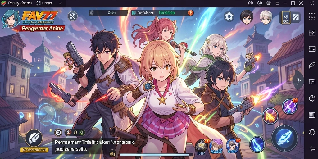 Tampilan gameplay yang menampilkan karakter anime ikonik dalam aksi.
