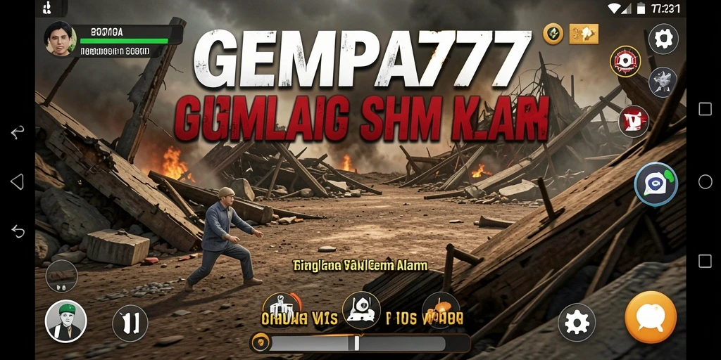 Tangkapan layar GEMPA777 menampilkan gameplay simulasi gempa yang mendebarkan.