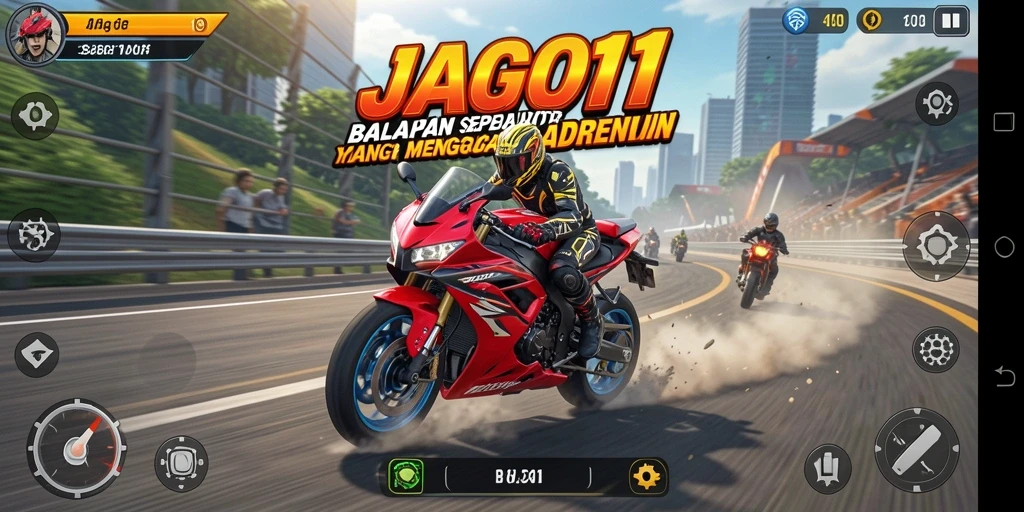 Gameplay seru balapan motor dalam JAGO11.