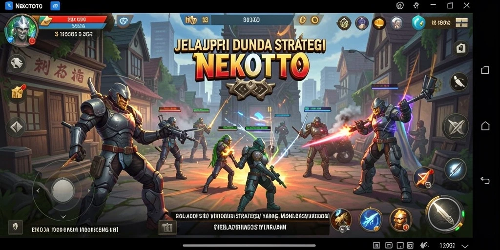 Screenshot menunjukkan aksi pertempuran seru di NEKOTOTO.