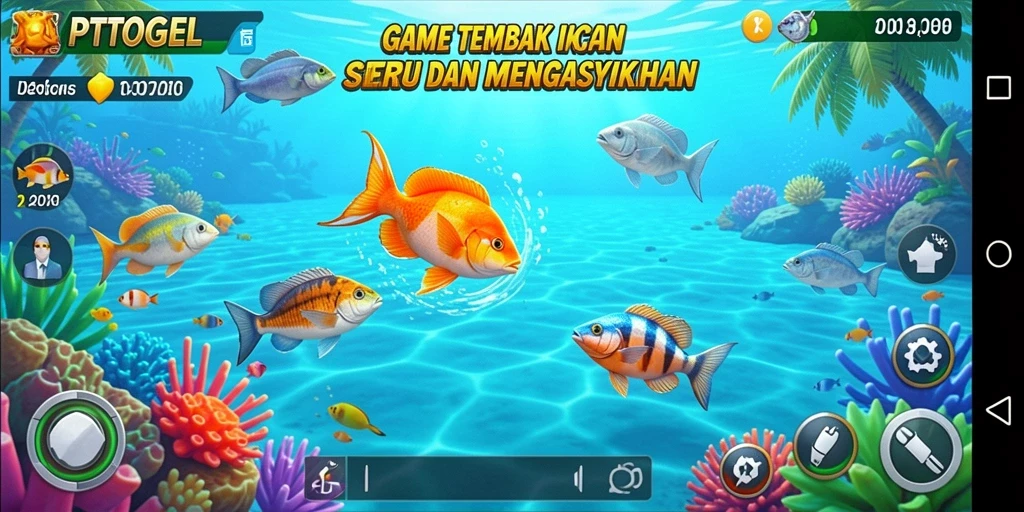 Tampilan gameplay PTTOGEL dengan serunya menembak ikan.