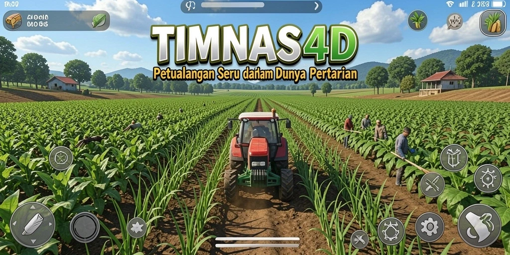 Tampilan gameplay menarik dari TIMNAS4D menampilkan aktivitas bertani yang seru.