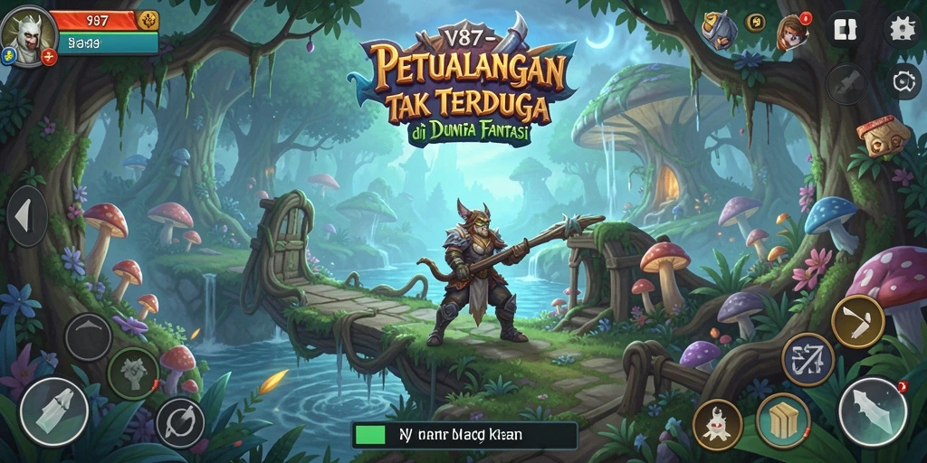 Tampilan gambar gameplay V87 yang menampilkan aksi petualangan seru.