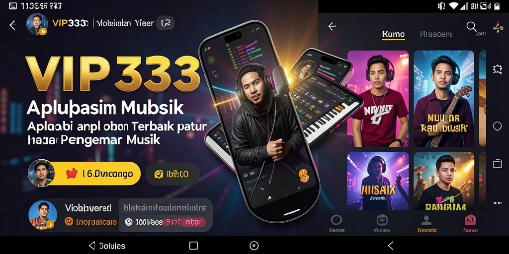 Screenshot utama VIP333 menampilkan antarmuka aplikasi Musik yang menarik dan user-friendly.